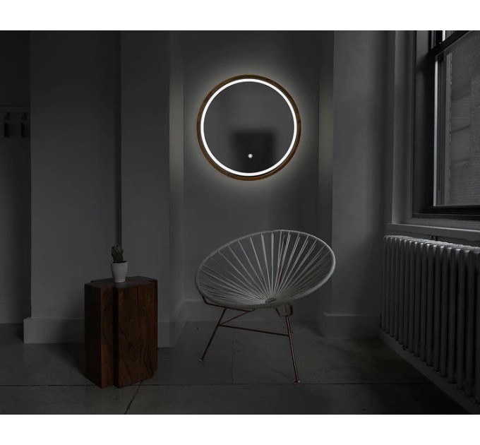 Дзеркало Solar Eclipse LED 80 Natural Walnut Luxury Wood