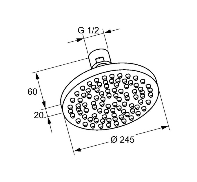 Верхній душ DN-15 A-QA (6652105-00), Kludi