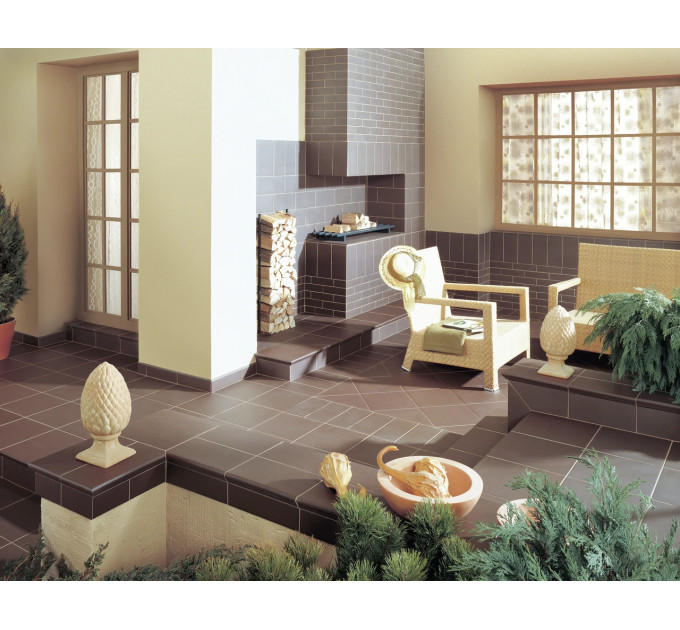 Сходинка з капіносом пряма Natural Brown STR 30x33 код 7830 Ceramika Paradyz