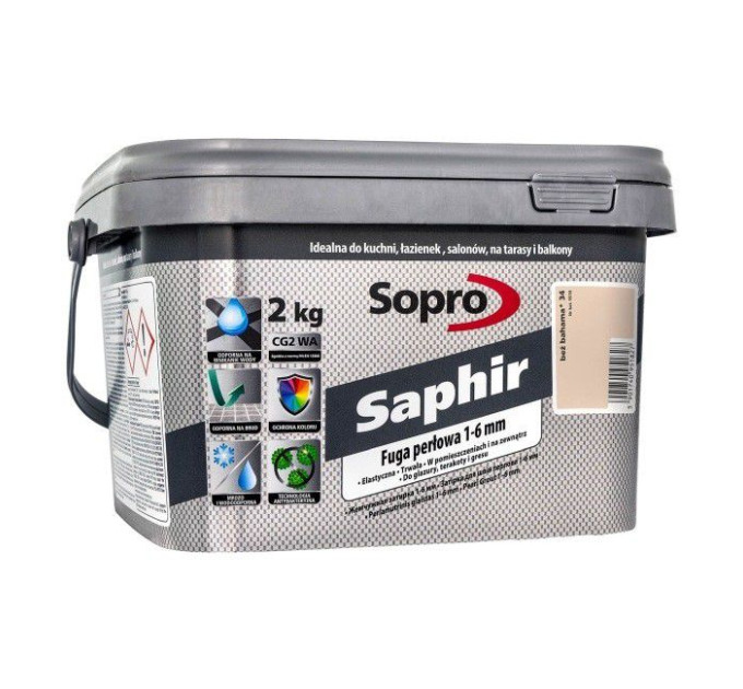 Затирка для швів Sopro Saphir 9518 бежева багама №34 (2 кг)