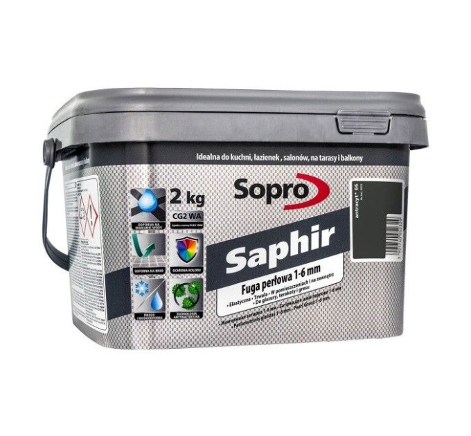 Затирка для швів Sopro Saphir 9523 антрацит №66 (2 кг)
