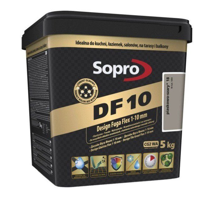 Затирка для швів Sopro DF 10 1055 піщано-сіра №18 (5 кг)