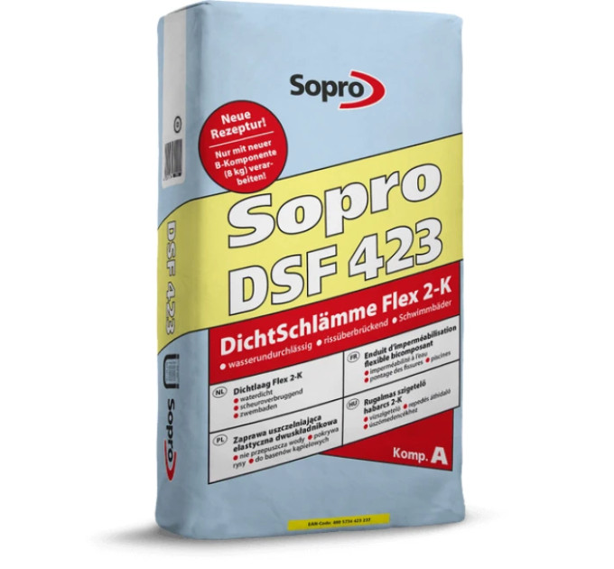 Гідроізоляційна суміш двокомпонентна Sopro DSF 423 А (24 кг)