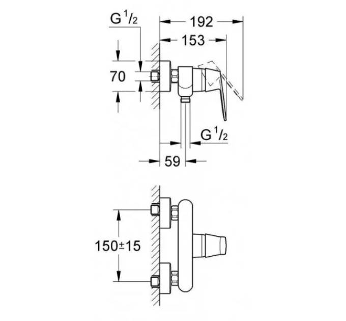 Змішувач для душу Eurosmart Cosmopolitan (32837000), Grohe