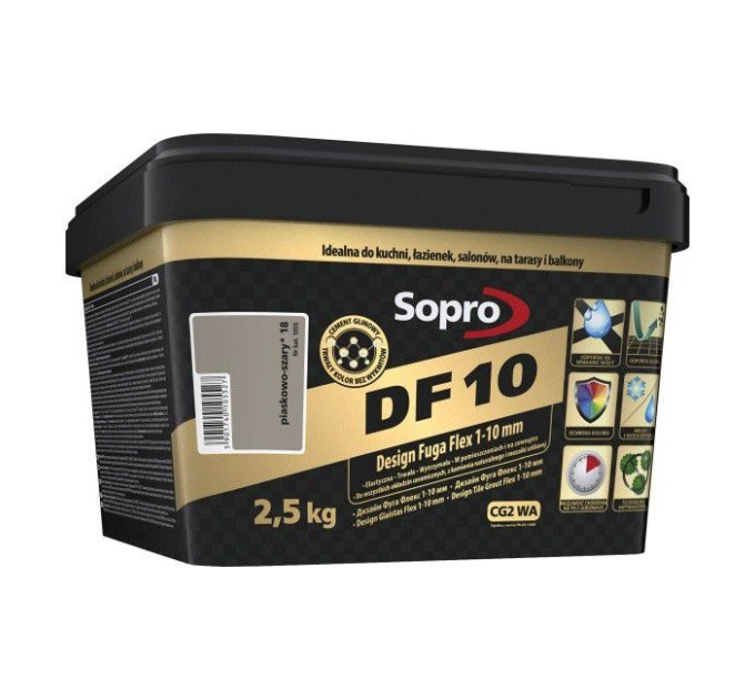 Затирка для швів Sopro DF 10 1055 піщано-сіра №18 (2,5 кг)