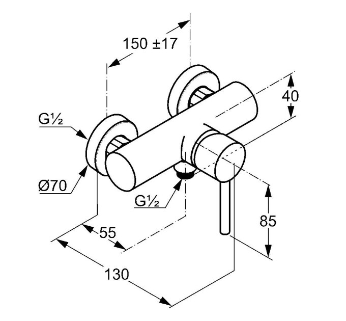 Змішувач для душу DN 15 Bozz (388310576), Kludi