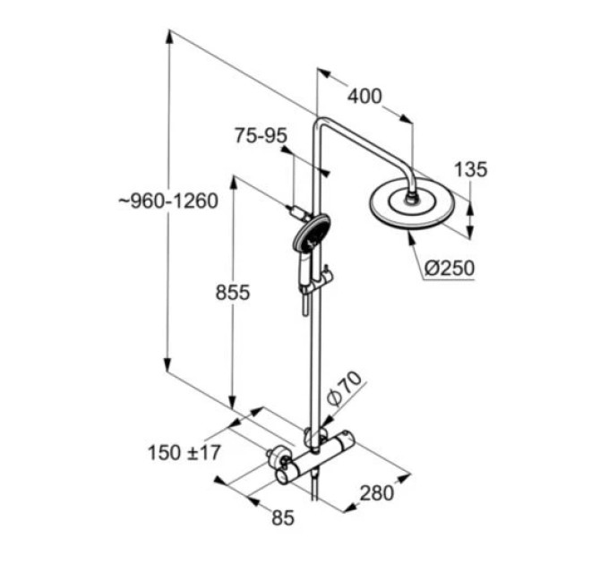 Душова система Dual Shower System Freshline (6709205-00), Kludi