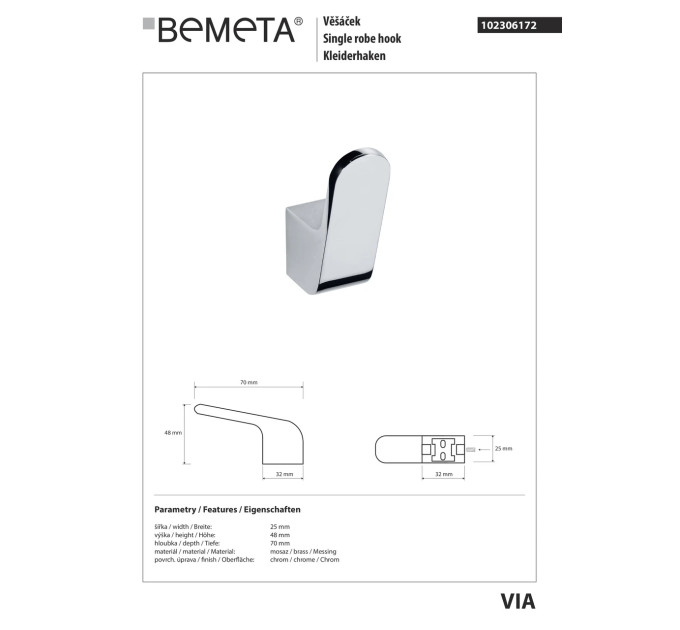 102306172 Via Гачок Bemeta Чехія