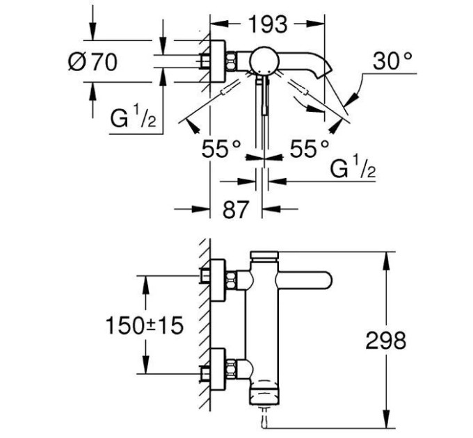 Змішувач для ванни Essence New (33624001), Grohe