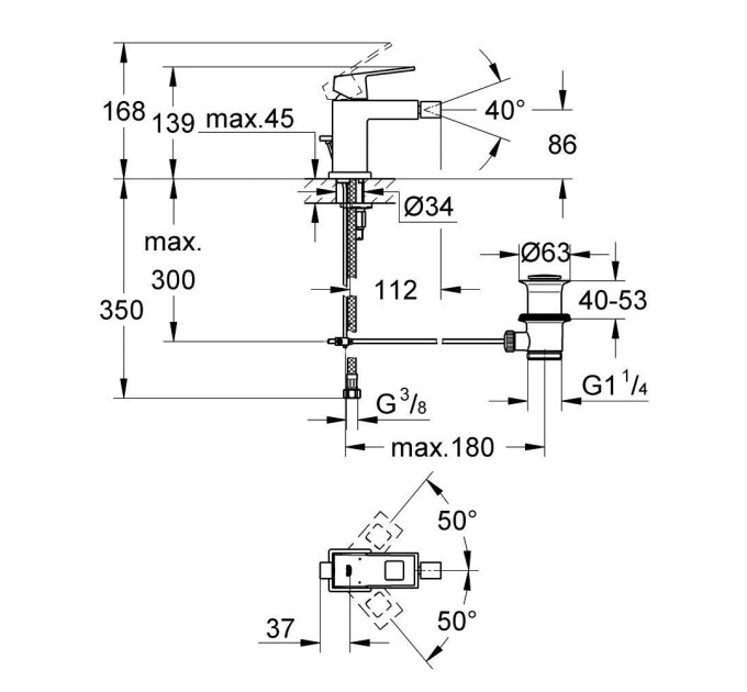 Змішувач для біде S-Size Eurocube (23138000), Grohe