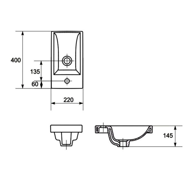 Умивальник 40 см Como (CCWF1000781603), Cersanit