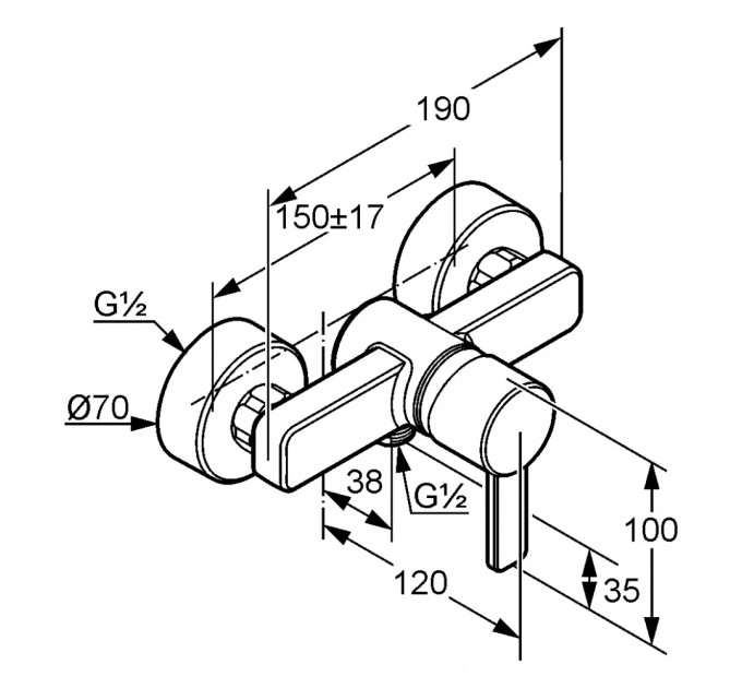 Змішувач для душу DN 15 Zenta (388700575), Kludi