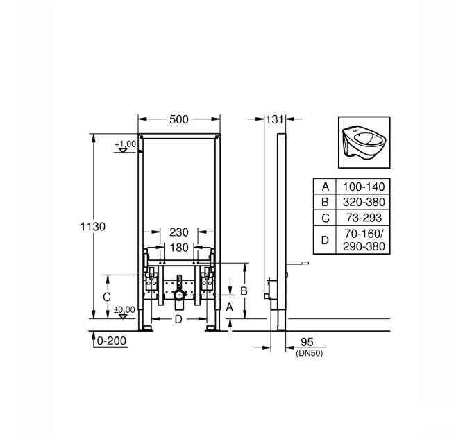 Інсталяція для біде Rapid SL (38553001), Grohe