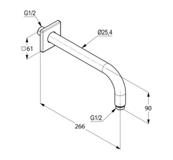 Душовий кронштейн DN 15 A-QA (6653305-00), Kludi
