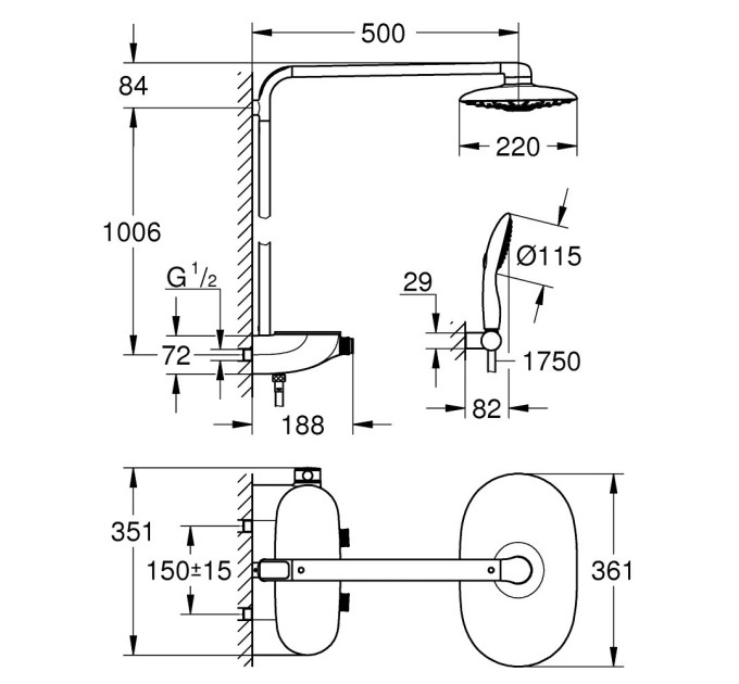 Душова система Rainshower System Smartcontrol DUO 360 (26250000), Grohe