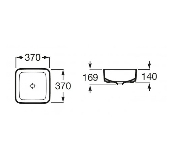 Умивальник Inspira Square 370x370 (A327532000), Roca