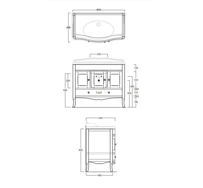 Шафка під умивальник Arcade (ARMC 105), SIMAS