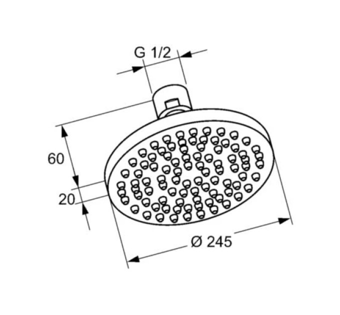 Верхній душ DN-15 A-QA (6651105-00), Kludi