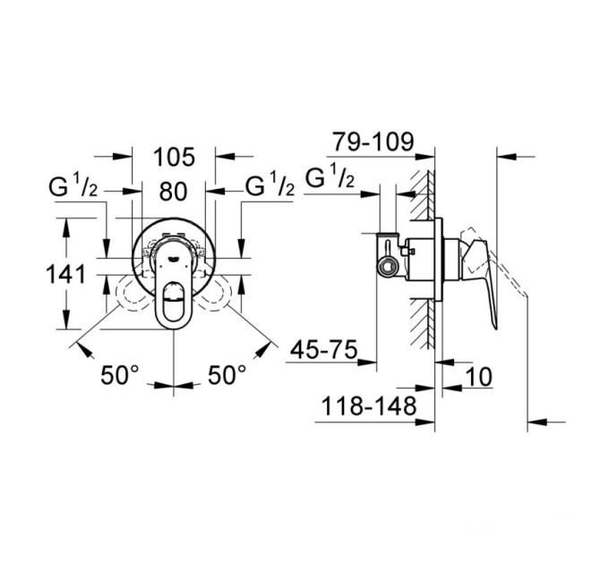 Змішувач для душу BauLoop (29042000), Grohe