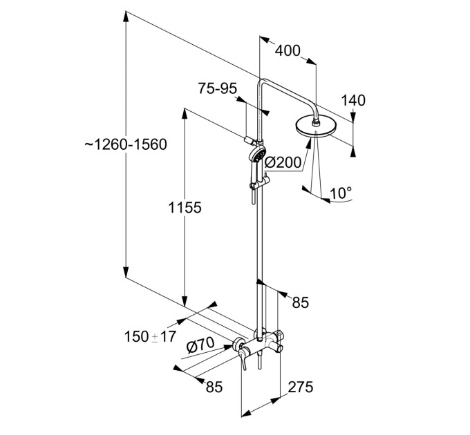 Душова система Dual Shower System Logo (6808305-00), Kludi