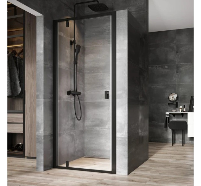 Душові двері NDOP1 90 Transparent Black RAVAK