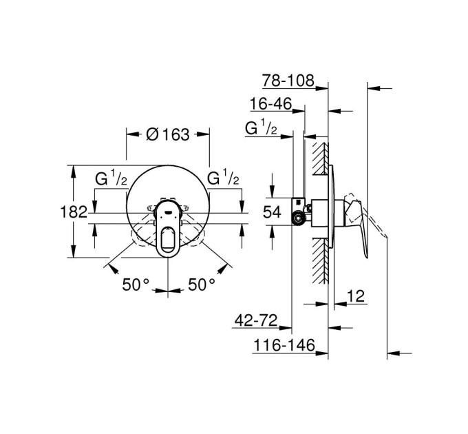 Змішувач для душу BauLoop (29080000), Grohe