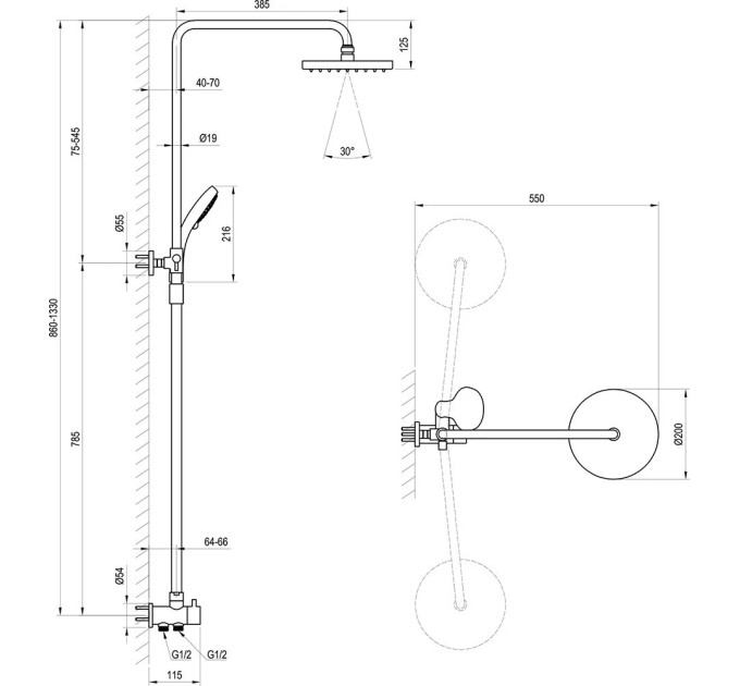 Душовий набір DS 090.00 Flat X07P232 RAVAK