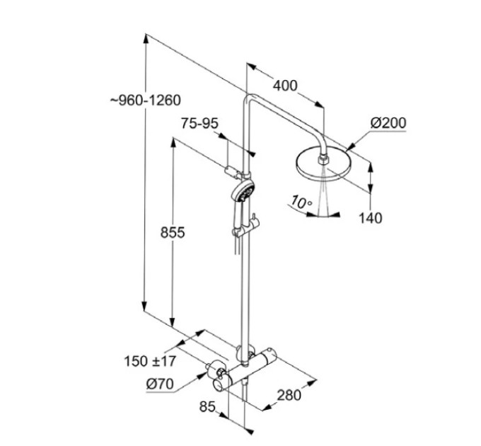 Душова система Dual Shower System Logo (6809205-00), Kludi