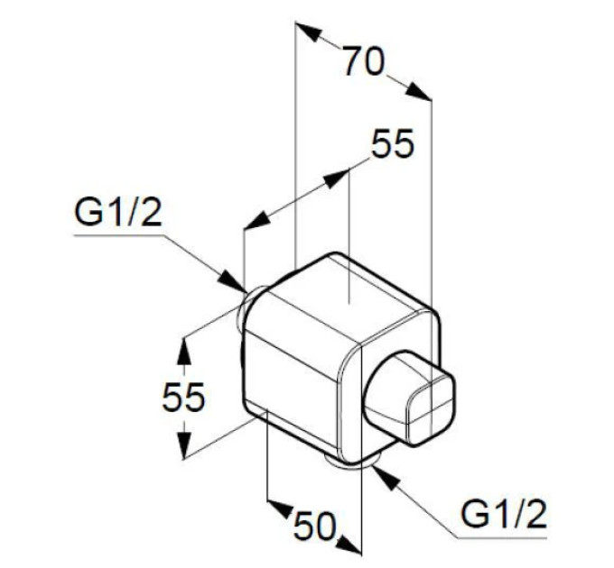 Підключення душового шланга DN 15 A-QA (6554405-00), Kludi