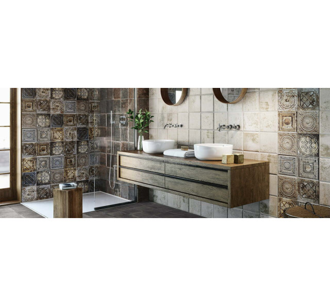 Плитка стінова Tin Tile Rusty Nero 200x200 Mainzu