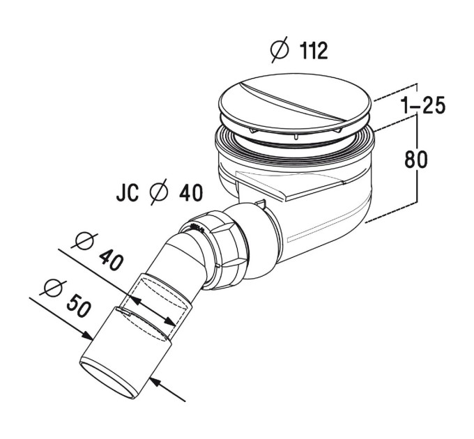 Сифон для піддона Turboflow TB90P WHITE Radaway