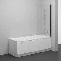 Шторка для ванни нерухома одноелементна NVS1-80 Transparent Black 7O840100Z1 RAVAK