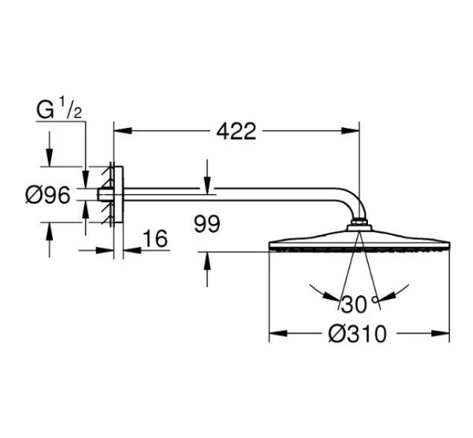 Верхній душ Rainshower Mono 310 (26557000), Grohe