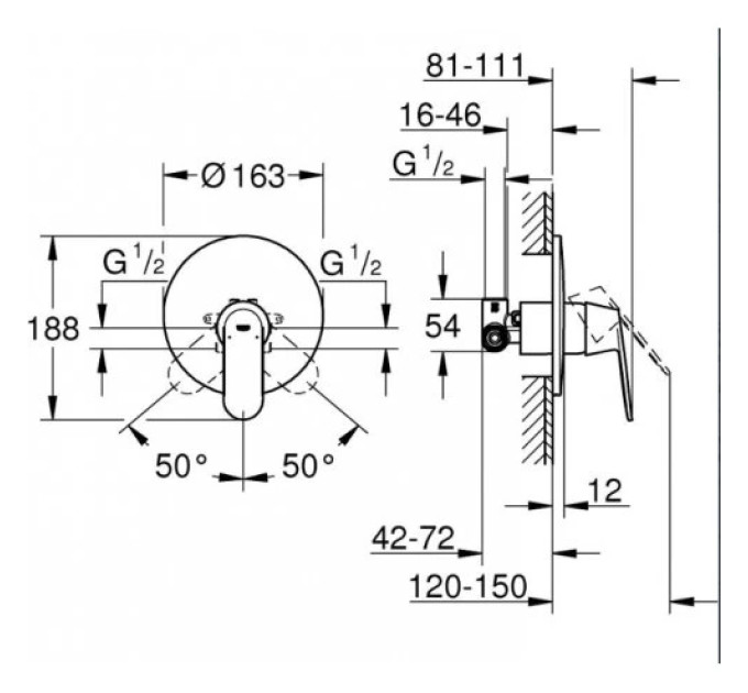 Змішувач для душу Eurosmart Cosmopolitan (32880000), Grohe