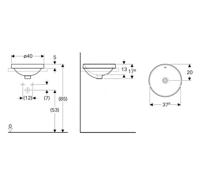 Умивальник VariForm 40 (500.701.01.2) Geberit