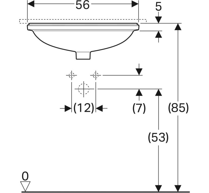 Умивальник VariForm 56 500.753.01.2 Geberit