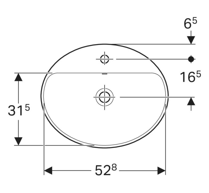 Умивальник VariForm 55 500.721.01.2 Geberit