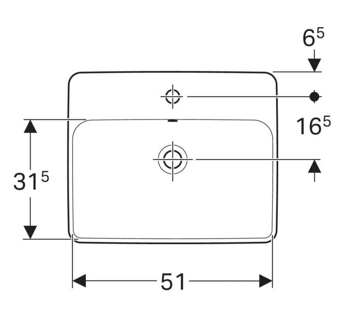 Умивальник VariForm 55 500.743.01.2 Geberit