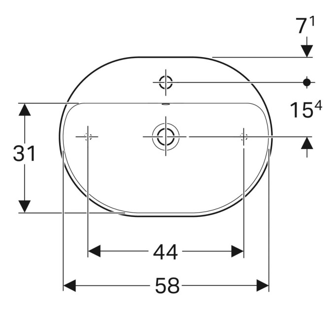 Умивальник VariForm 60 500.777.01.2 Geberit