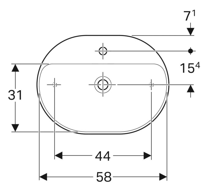 Умивальник VariForm 60 500.778.01.2 Geberit