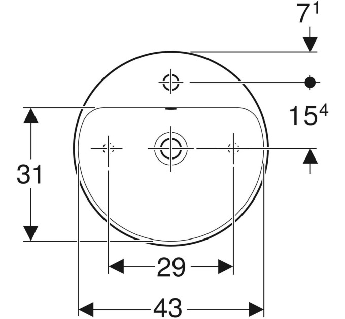 Умивальник VariForm 45 500.769.01.2 Geberit