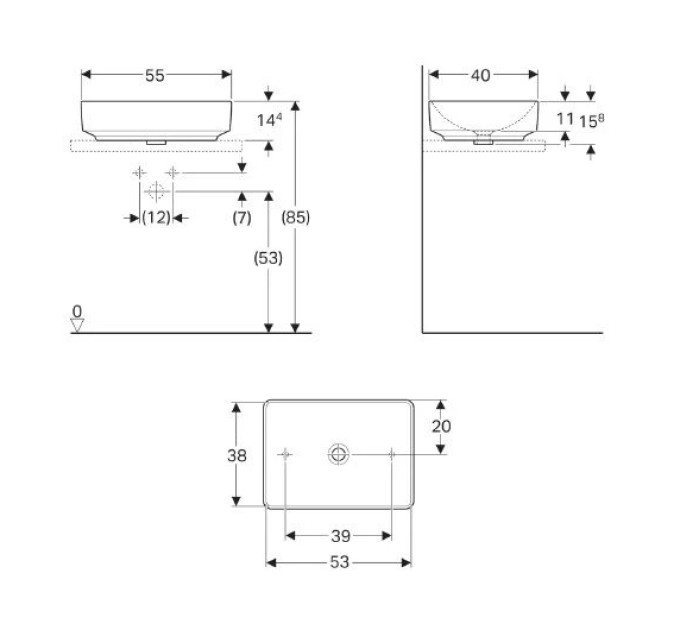 Умивальник VariForm 55 (500.779.01.2) Geberit
