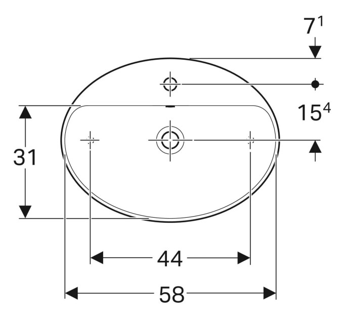 Умивальник VariForm 60 500.772.01.2 Geberit