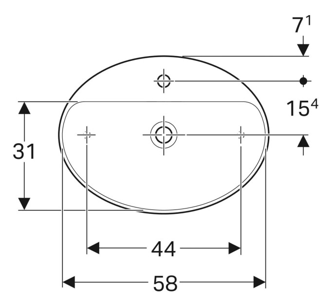 Умивальник VariForm 60 500.773.01.2 Geberit