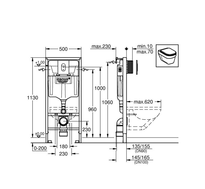 Інсталяція для унітаза 3 в 1 Rapid SL 38772001) Grohe