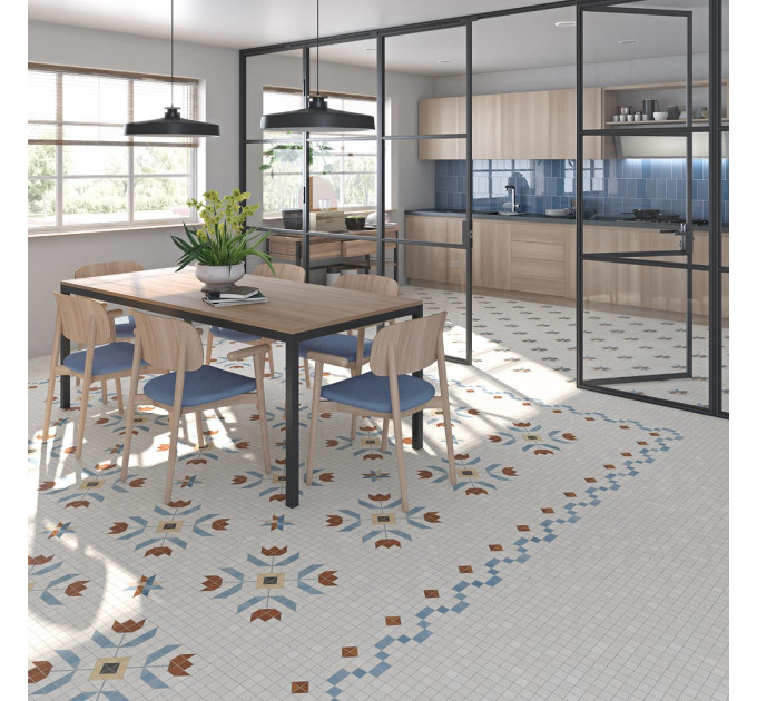 Плитка керамогранітна Seine Arcole-R Azul RECT 200x200x8 Vives
