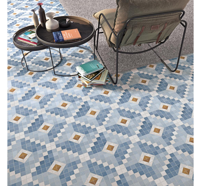 Плитка керамогранітна Seine Marly-R Azul RECT 200x200x8 Vives