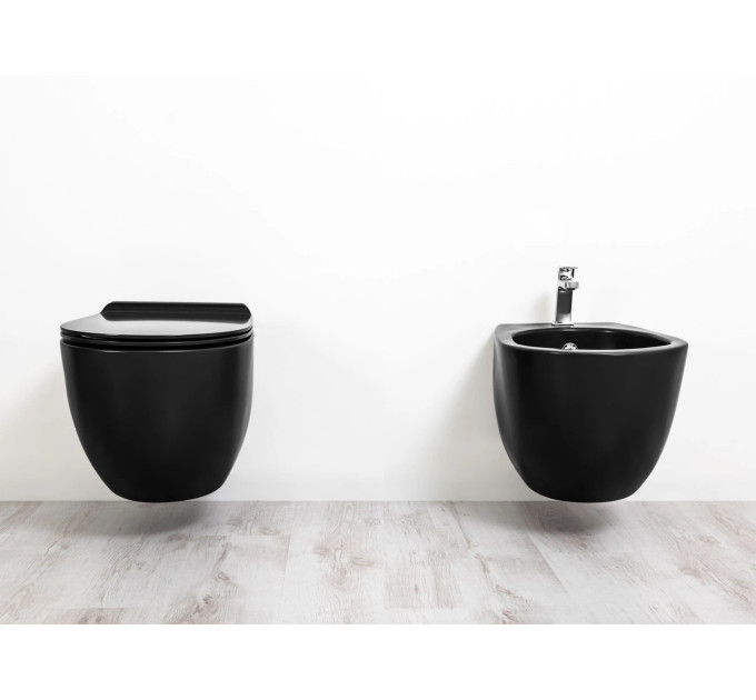Біде підвісне Vignoni VI19 F85 (VI19-F85 NM) Вlack matte, SIMAS