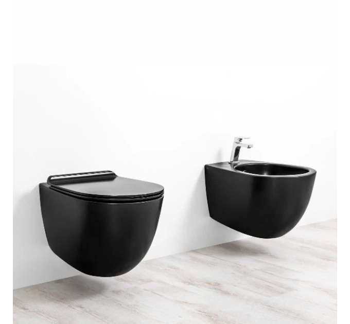 Біде підвісне Vignoni VI19 F85 (VI19-F85 NM) Вlack matte, SIMAS