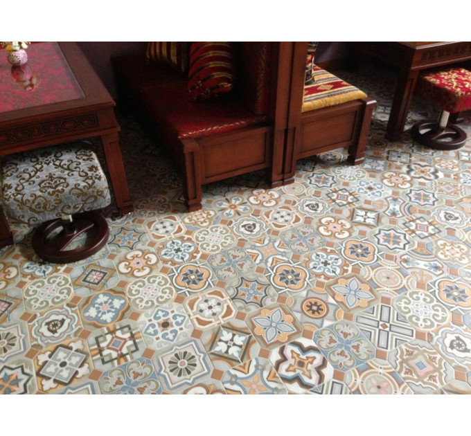 Плитка керамогранітна Octogono Ritter Multicolor 200x200x8 Vives